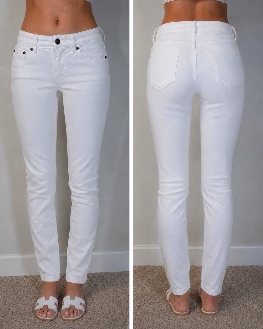 Vineyard Vines White Skinny Jeans Women’s Size 0 Stretch Mid Rise Ankle Denim
